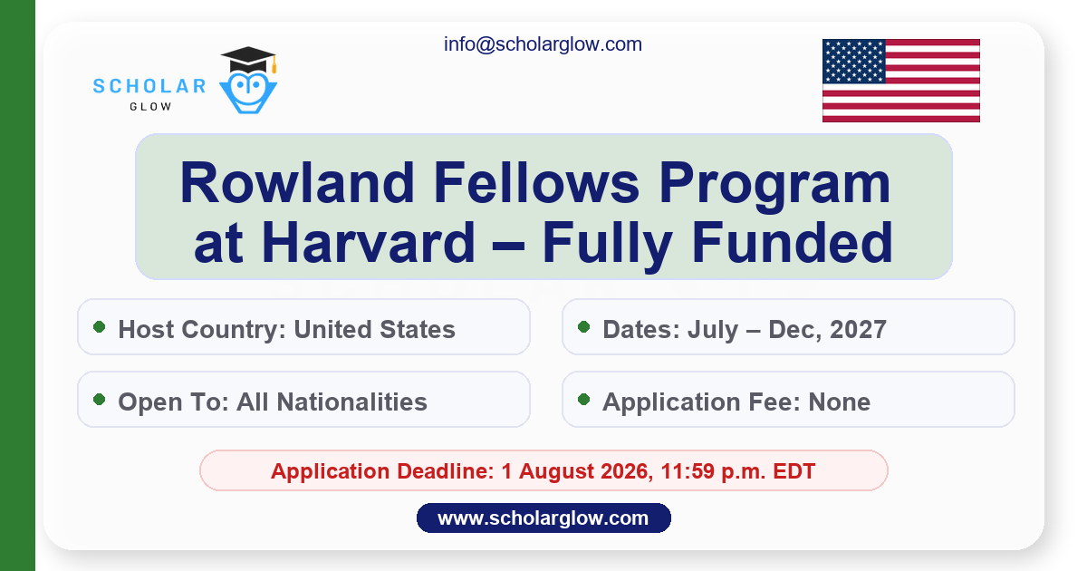 Rowland Fellows Program at Harvard – Fully Funded Fellowship