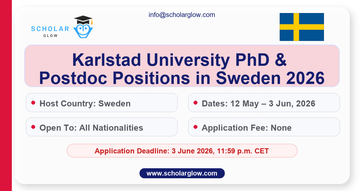 Karlstad University PhD & Postdoc Positions in Sweden 2026