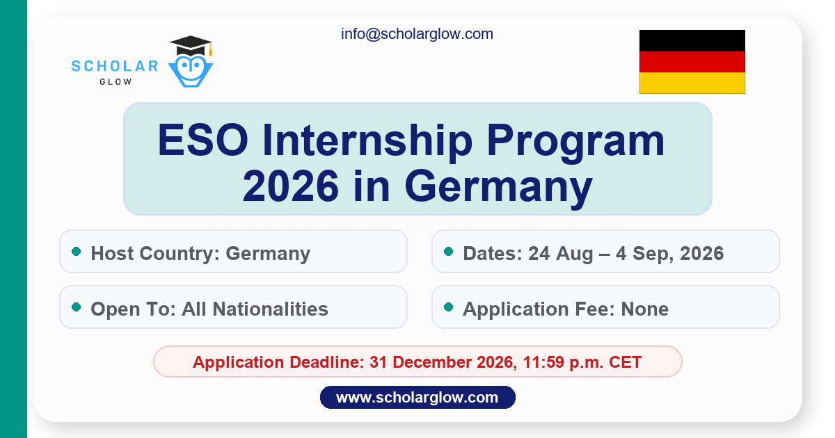 ESO Internship Program 2026 in Germany (Fully Funded)