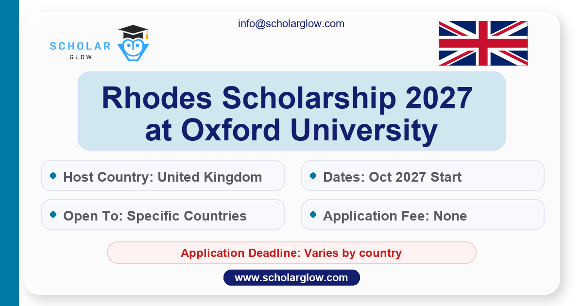 Rhodes Scholarship 2027 at Oxford University (Fully Funded)