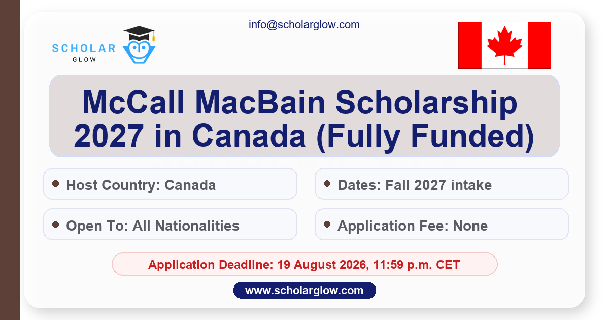 McCall MacBain Scholarship 2027 in Canada (Fully Funded)