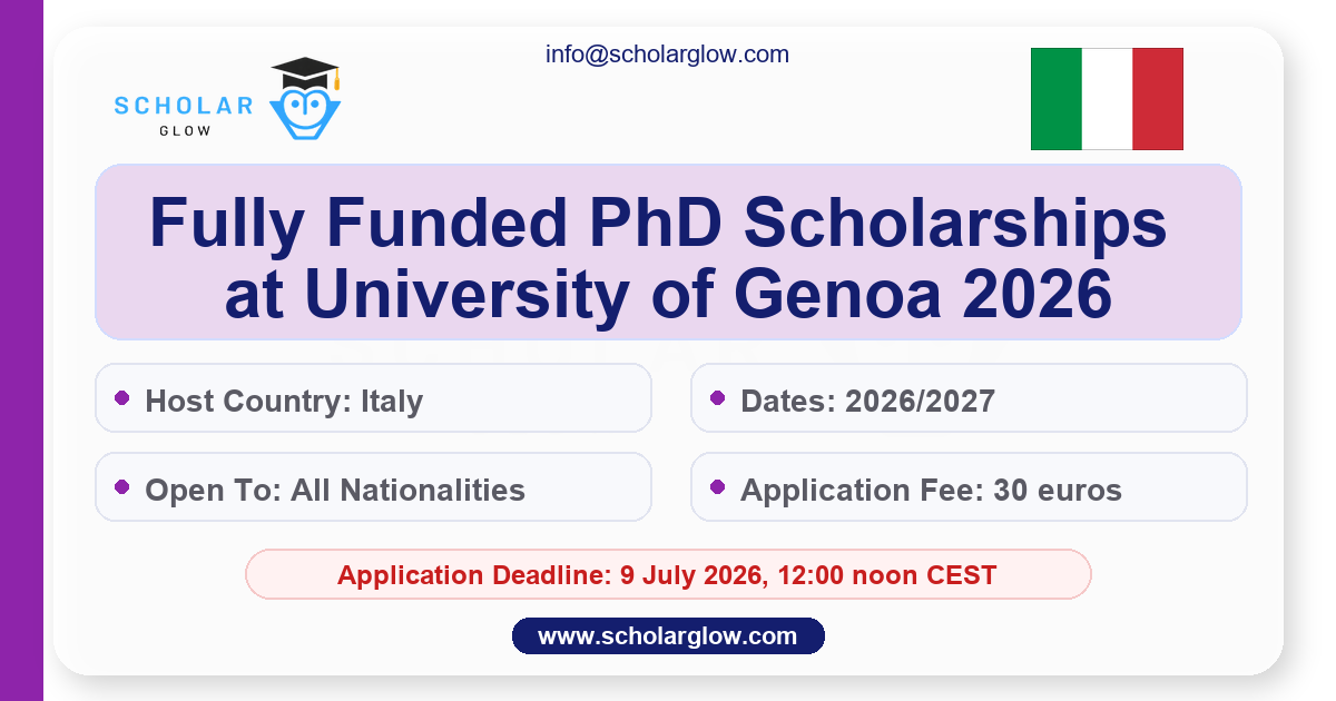 Fully Funded PhD Scholarships at University of Genoa 2026